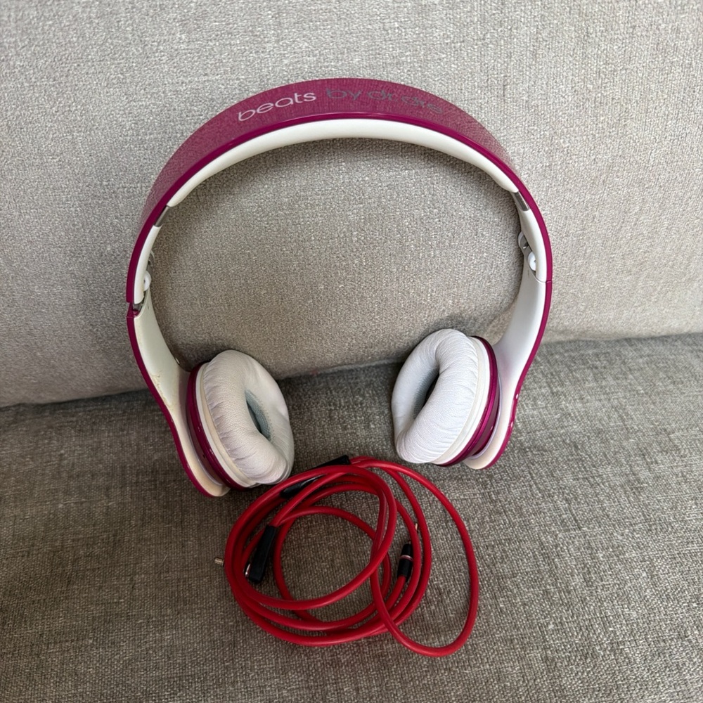 Beats by Dre On-Ear Headphones - Pink and White
